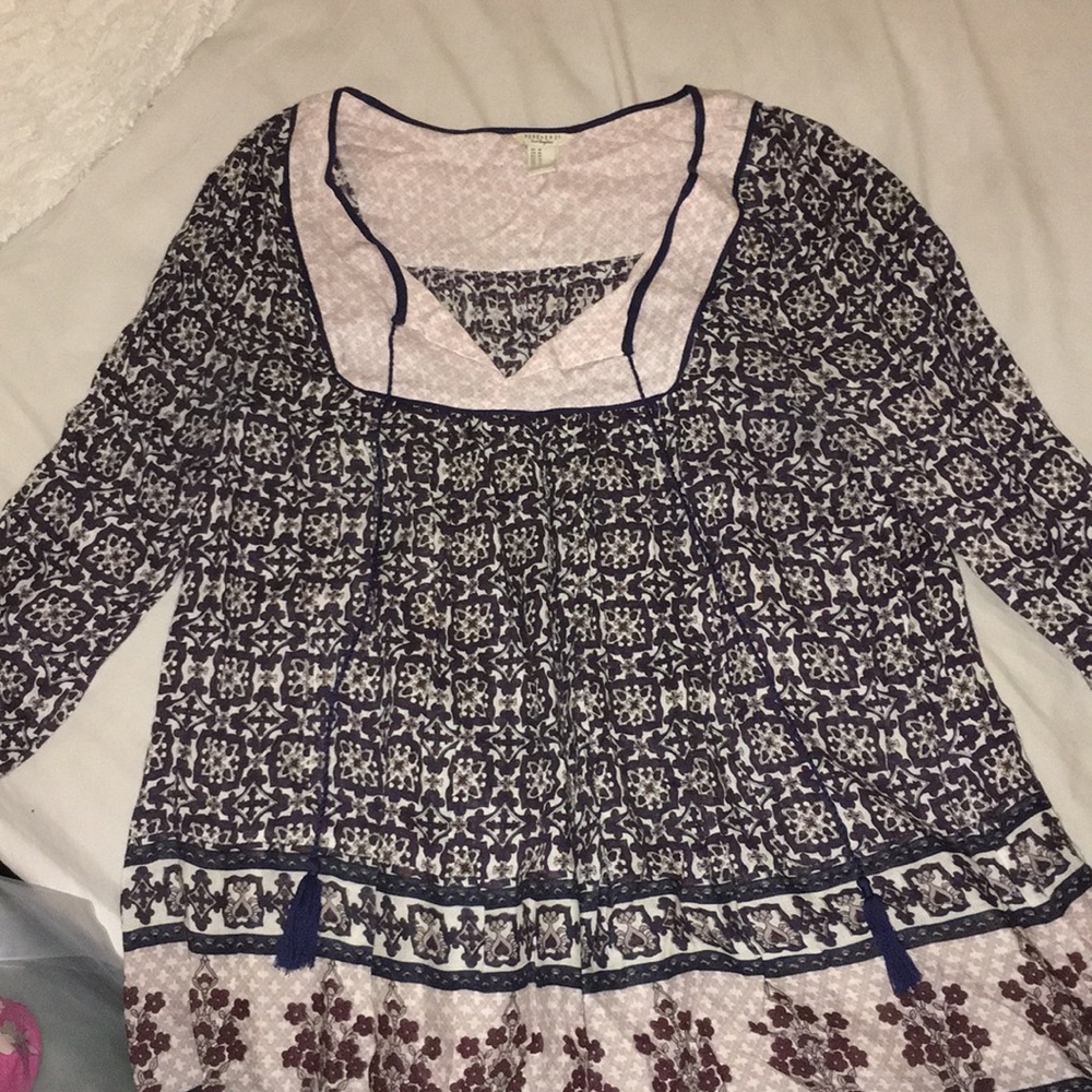 Forever 21 Flowy Button Sleeve Top
